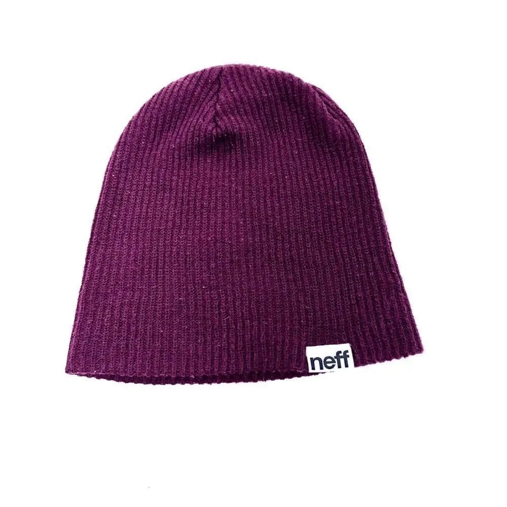 Neff burgundy maroon knit beanie hat